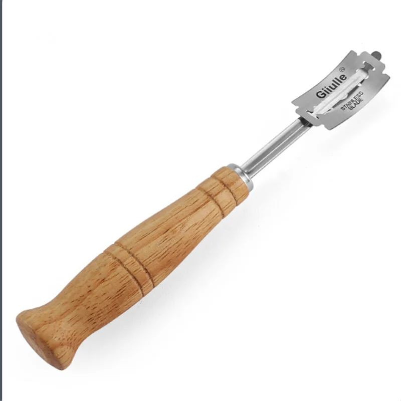 Baking trimming knife stainless steel wooden handle arc cutting knife European bread baguette cutting knife cutting knife
Baking trimming knife stainless steel wooden handle arc cutting knife European bread baguette cutting knife cutting knife