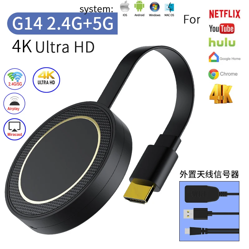 PERESAL Mira экран 2 4G + 5G 4K беспроводной HDMI ключ ТВ палка Miracast Airplay приемник Wifi Зеркало