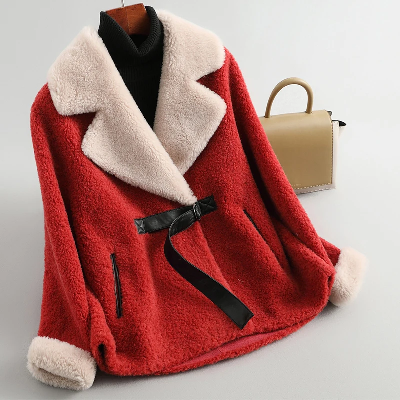 New Cashmere Fur Coat Women's Short Grain Down 100% Wool Jacket Female Office Spring Autumn Belt Double-faced Fur Slim Outwear
New Cashmere Fur Coat Women's Short Grain Down 100% Wool Jacket Female Office Spring Autumn Belt Double-faced Fur Slim Outwear