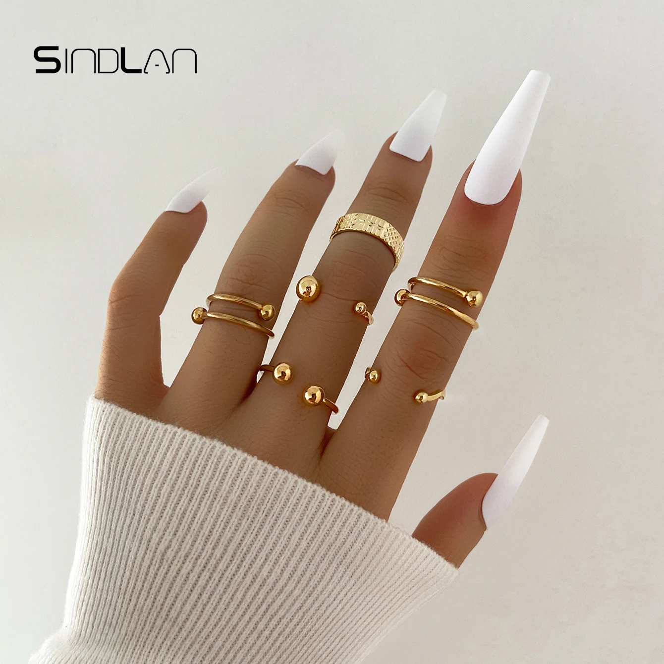 Sindlan 6Pcs Punk Gold Color Anxiety Rings for Women Vintage Simple Geometric Set Couple Trendy Emo Jewelry Anillos Bague Homme
Sindlan 6Pcs Punk Gold Color Anxiety Rings for Women Vintage Simple Geometric Set Couple Trendy Emo Jewelry Anillos Bague Homme