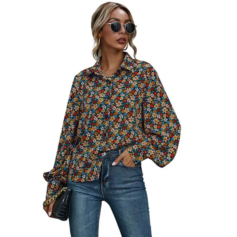 Summer New Floral Print Long Sleeve Shirt Women Clothes Casual Loose Lapel Street Wear Single Breasted Tops And Blouses Femme
Summer New Floral Print Long Sleeve Shirt Women Clothes Casual Loose Lapel Street Wear Single Breasted Tops And Blouses Femme
