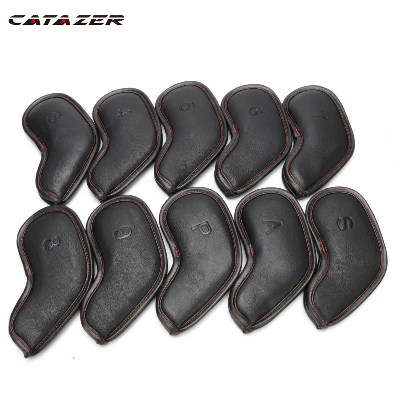 

Catazer A Hat Cover Fabric/pole Lengthened Version 2020 Set New Iron Club Protective Cover PU Golf 10 Head Cover Golf Irons Set