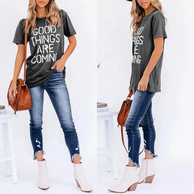 2021 Summer New Women Letter Print T Shirt Short Sleeve O Neck Loose Ladies Tee Shirt Casual Tops
2021 Summer New Women Letter Print T Shirt Short Sleeve O Neck Loose Ladies Tee Shirt Casual Tops