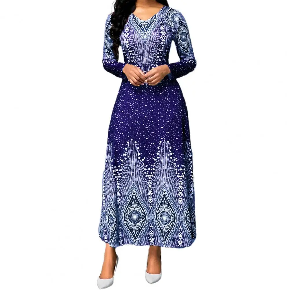 Slim Women A-LINE Dress V Neck Large Hem Vintage Print Autumn Winter Retro Elegant Office Lady Dresses Vestidos
Slim Women A-LINE Dress V Neck Large Hem Vintage Print Autumn Winter Retro Elegant Office Lady Dresses Vestidos