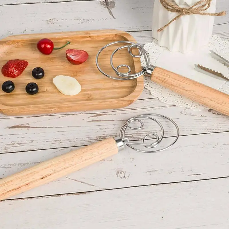 10 Inch Wooden Handle Flour Mixer Manual Dough Whisk Egg Beater Mixing Stick Pastry Cake Tools Baking Kitchen Accessories
10 Inch Wooden Handle Flour Mixer Manual Dough Whisk Egg Beater Mixing Stick Pastry Cake Tools Baking Kitchen Accessories