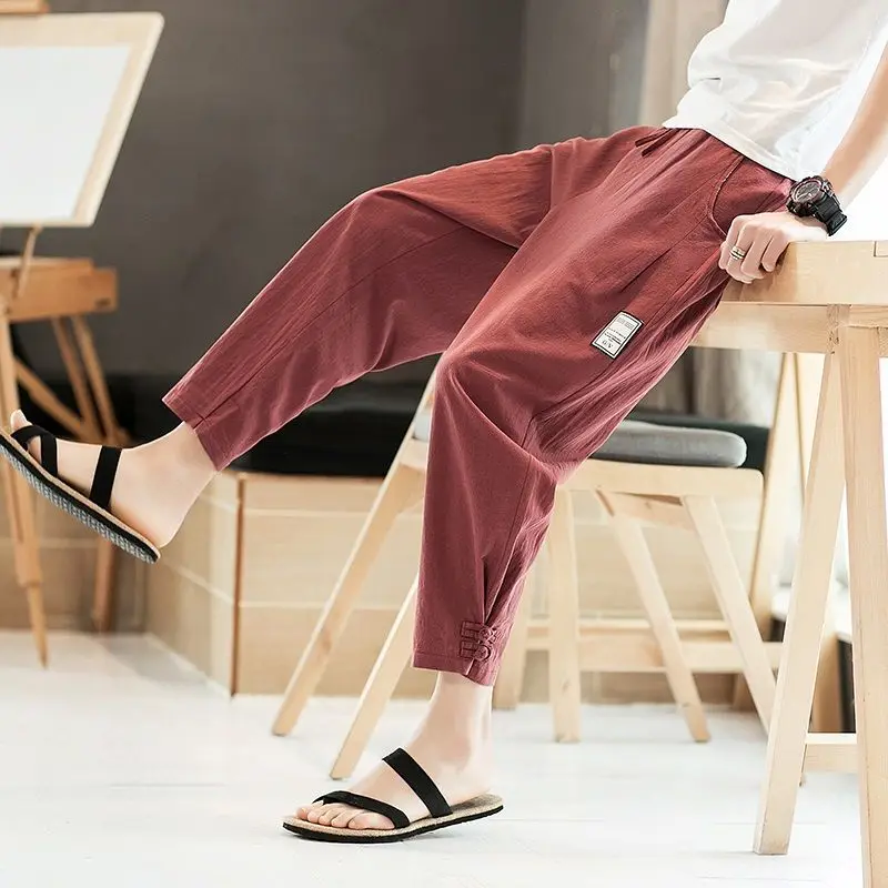 Cotton linen pants men's Chinese style linen Capris summer loose Capris youth Leggings men's shorts fashion 2021
Cotton linen pants men's Chinese style linen Capris summer loose Capris youth Leggings men's shorts fashion 2021
