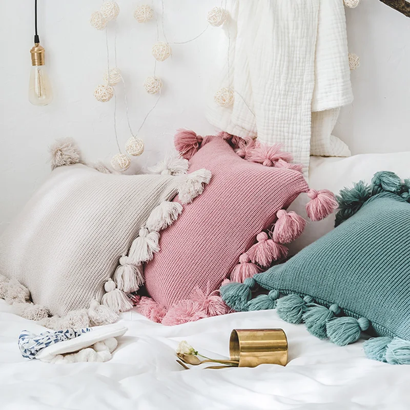 Soft Knitted Cushion Cover Solid Color Pillow Case with Tassel 45*45cm for Sofa Bed Nursery Room Decorative Pillowcase Home Deco
Soft Knitted Cushion Cover Solid Color Pillow Case with Tassel 45*45cm for Sofa Bed Nursery Room Decorative Pillowcase Home Deco