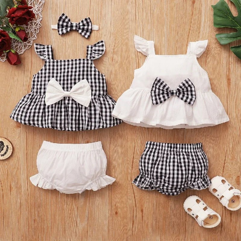 Toddler Baby Clothing Newborn Baby Girl Clothes Set Fly Sleeve Top + Shorts with Headband Plaid Print Outfit
Toddler Baby Clothing Newborn Baby Girl Clothes Set Fly Sleeve Top + Shorts with Headband Plaid Print Outfit