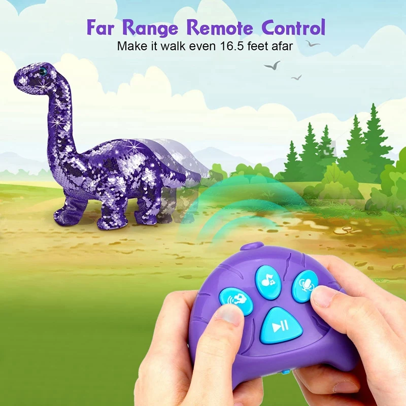 Remote Control Reversible Sequins Dinosaur Toy RC Dinosaur Can Repeat&Walk&Roar&Sing, Birthday Gifts for Toddlers Kids
Remote Control Reversible Sequins Dinosaur Toy RC Dinosaur Can Repeat&Walk&Roar&Sing, Birthday Gifts for Toddlers Kids