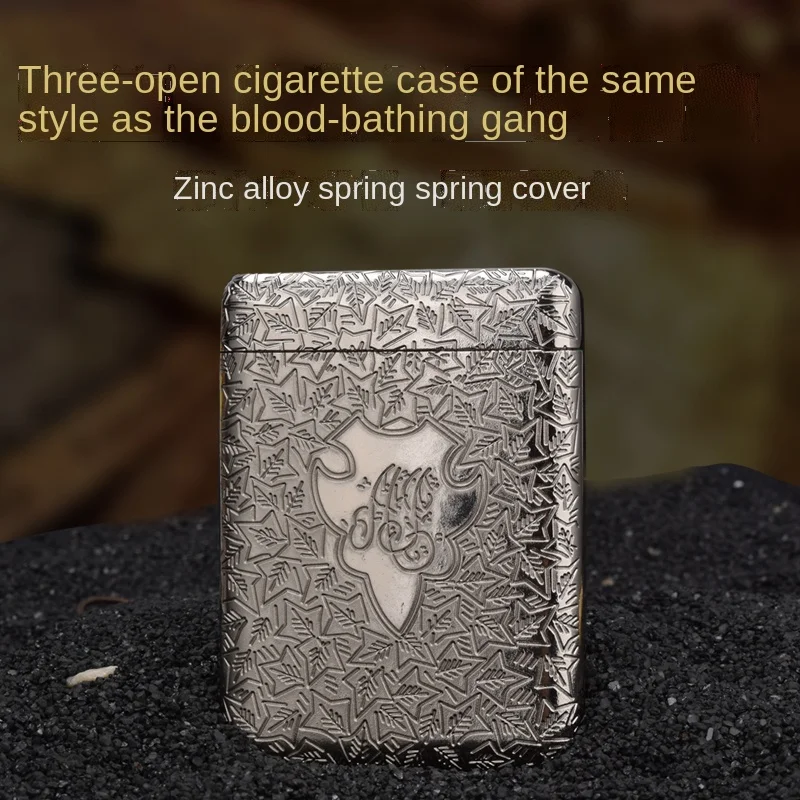 Bloody Gangster Three-opening Cigarette Case 16 Auto-opening Alloy Carvings Portable for Boyfriend
Bloody Gangster Three-opening Cigarette Case 16 Auto-opening Alloy Carvings Portable for Boyfriend