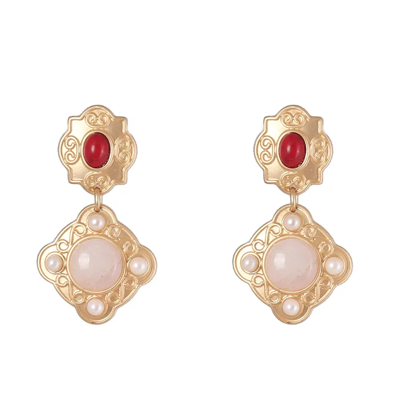 Vintage Fashion Trendy Baroque Turquoise Natural Stone Blue Button Studs Earrings for Women
Vintage Fashion Trendy Baroque Turquoise Natural Stone Blue Button Studs Earrings for Women