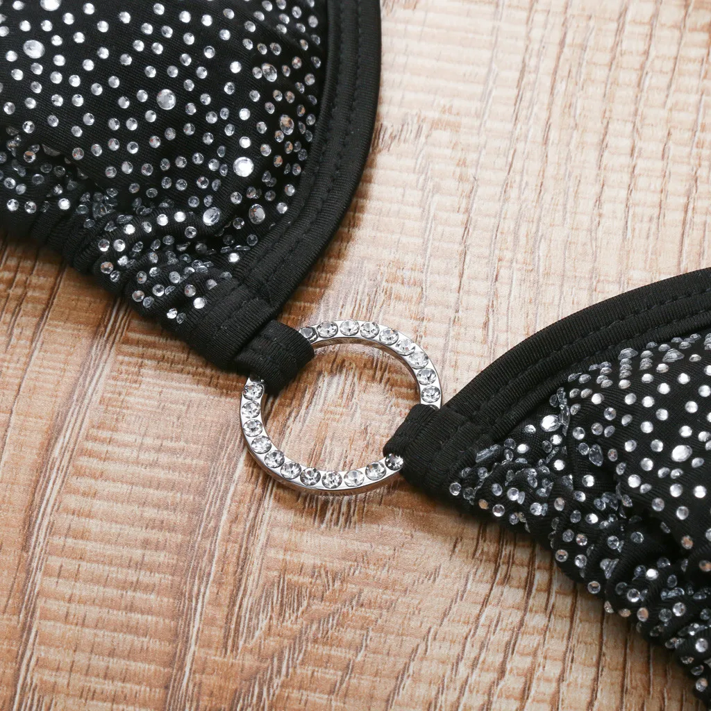 Women Bandeau Bandage Bikini Set Push-Up Brazilian Swimwear Beachwear Swimsuit Solid color stitching diamond embellished bikini
Women Bandeau Bandage Bikini Set Push-Up Brazilian Swimwear Beachwear Swimsuit Solid color stitching diamond embellished bikini