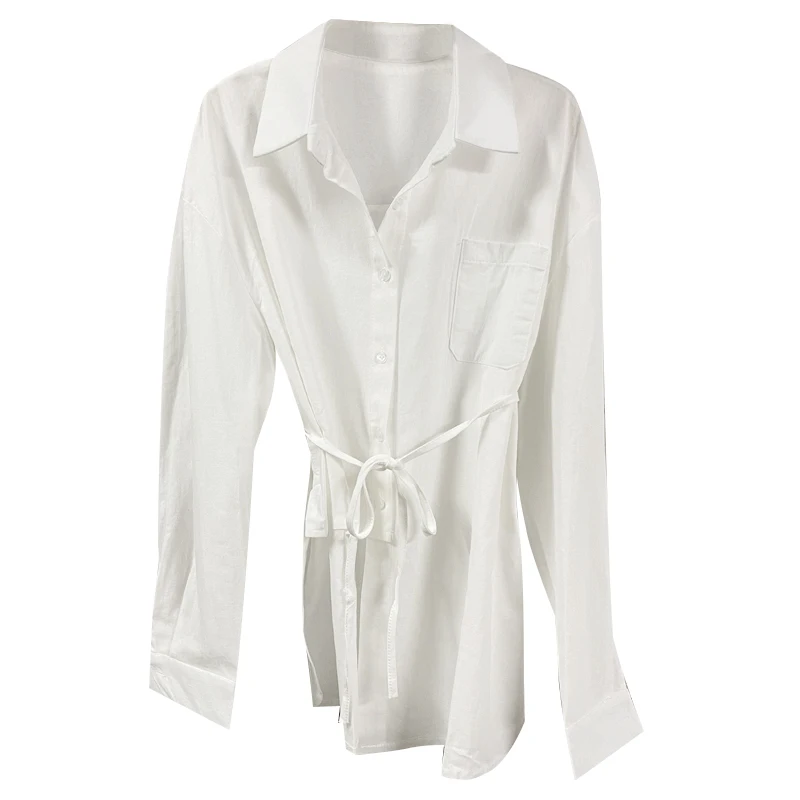 Korean Style Women Summer Fashion Turn-down Collar Long Sleeve Chic Solid Shirts Casual Loose Single Breasted Asymmetry Blouses
Korean Style Women Summer Fashion Turn-down Collar Long Sleeve Chic Solid Shirts Casual Loose Single Breasted Asymmetry Blouses