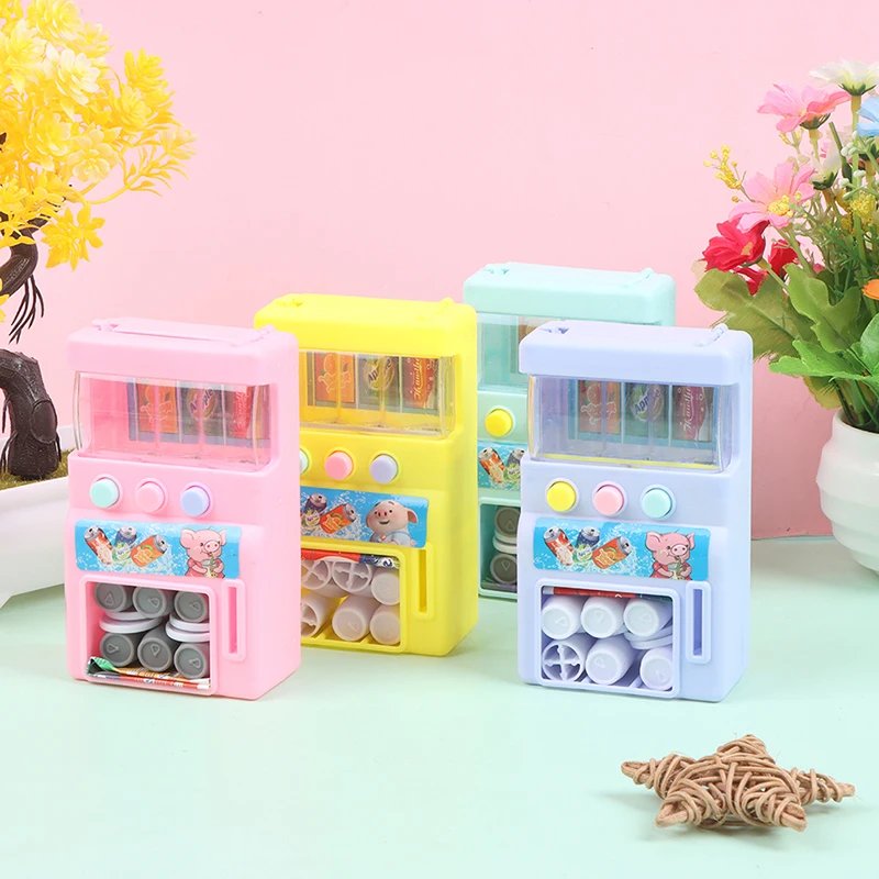 Mini Vending Machine Children Coin-Operated Beverage Machine Self-Service Insert Coins Candy Selling Machine Toys
Mini Vending Machine Children Coin-Operated Beverage Machine Self-Service Insert Coins Candy Selling Machine Toys