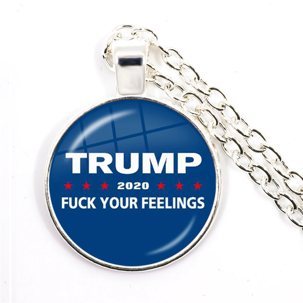 Дональд Трамп 2020 коллекция стеклянный кабошон ожерелье флаг США держать Америку