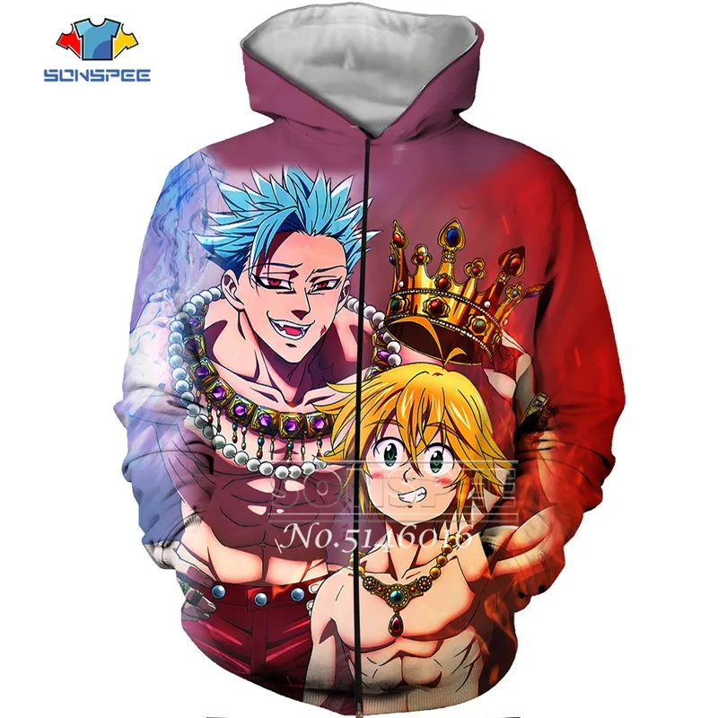 SONSPEE Anime The Seven Deadly Sins 3D Printing Men Zipper Hoodie Clothing Unisex Fashion Streetwear Sweatshirt Zip Hoody t598
SONSPEE Anime The Seven Deadly Sins 3D Printing Men Zipper Hoodie Clothing Unisex Fashion Streetwear Sweatshirt Zip Hoody t598