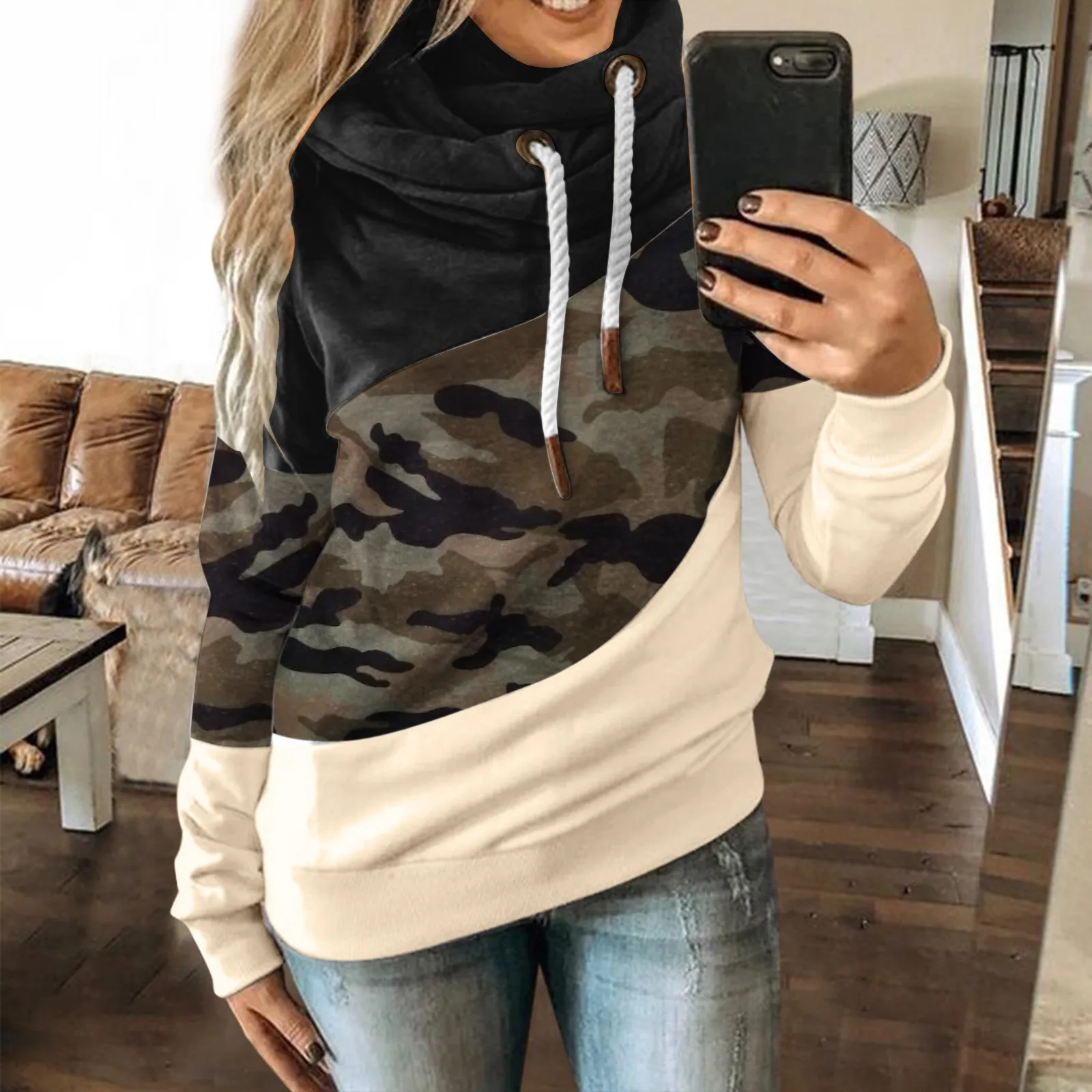 Women's Camouflage Hoodies Women Casual Camouflage Contrast Splice Long Sleeve Hoodie Sweatshirt Strap Tops Splice Sweatshirt
Women's Camouflage Hoodies Women Casual Camouflage Contrast Splice Long Sleeve Hoodie Sweatshirt Strap Tops Splice Sweatshirt