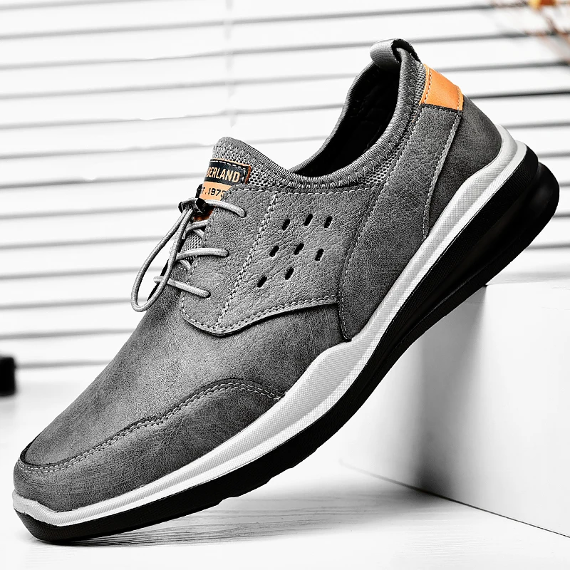 Men's Leather Shoes Fashion Leather Stitching Breathable Slip-On Shoes High Quality Outdoor Sport Comfortable Casual Shoes
Men's Leather Shoes Fashion Leather Stitching Breathable Slip-On Shoes High Quality Outdoor Sport Comfortable Casual Shoes