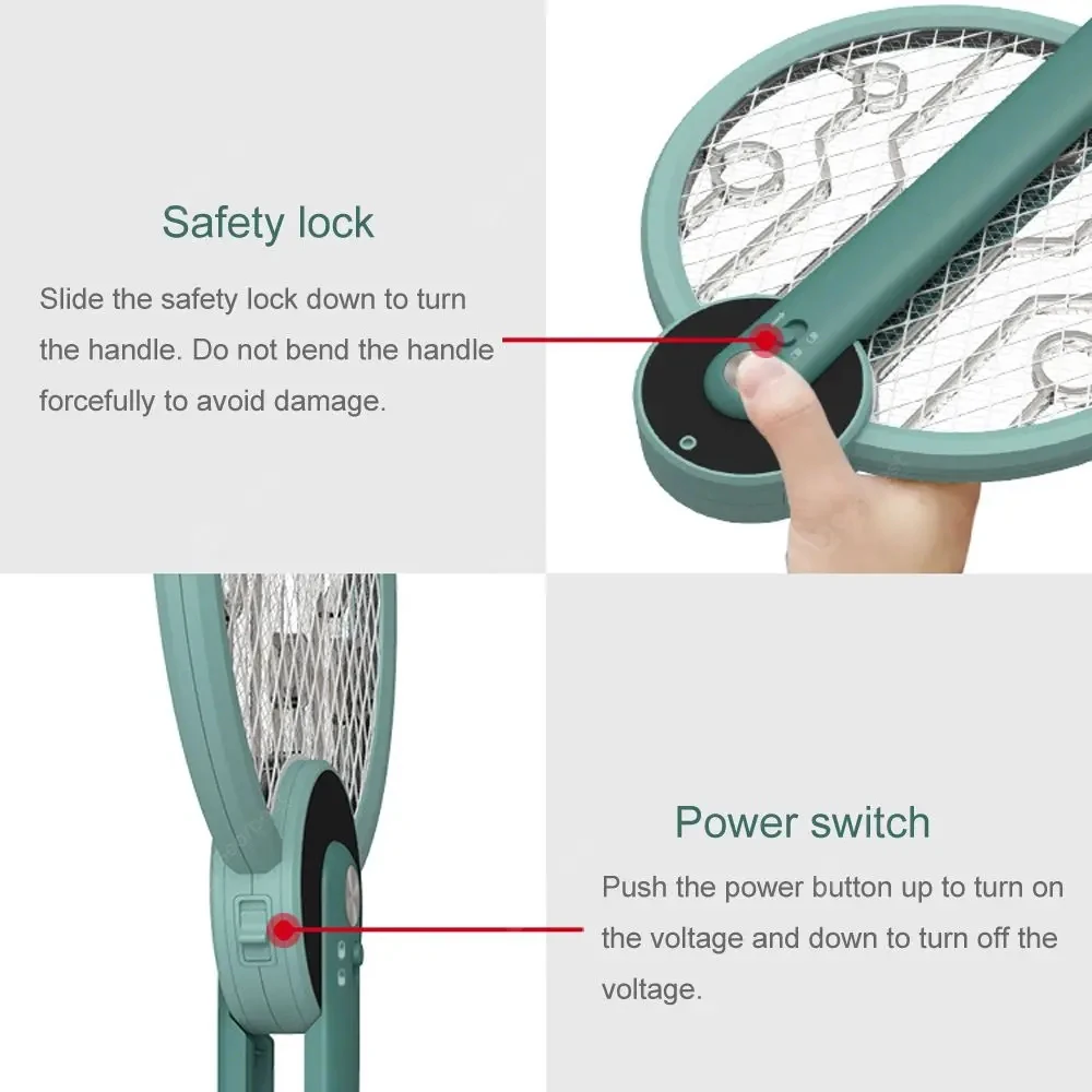 Foldable Electric Mosquito Swatter Bug Zapper Racket USB Charging Mosquito Killer Handheld Insect Fly Bug Pat Rechargeable
Foldable Electric Mosquito Swatter Bug Zapper Racket USB Charging Mosquito Killer Handheld Insect Fly Bug Pat Rechargeable