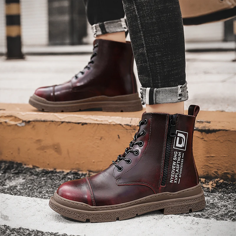 Winter Mens Boots Retro Platform Ankle Motorcycle Boots Warm Plush Snow Boots Autumn Waterproof Men's Martin Boots Chelsea Boots
Winter Mens Boots Retro Platform Ankle Motorcycle Boots Warm Plush Snow Boots Autumn Waterproof Men's Martin Boots Chelsea Boots