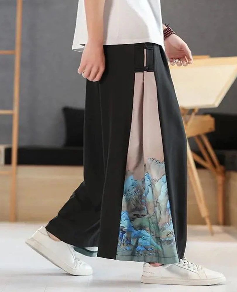 New Men's Wide Leg Summer Chinese 2021 Fashion Brand Retro Fairy Size Straight Hanfu Joggers Hip Hop Pantalon Lino Hombre Pants
New Men's Wide Leg Summer Chinese 2021 Fashion Brand Retro Fairy Size Straight Hanfu Joggers Hip Hop Pantalon Lino Hombre Pants