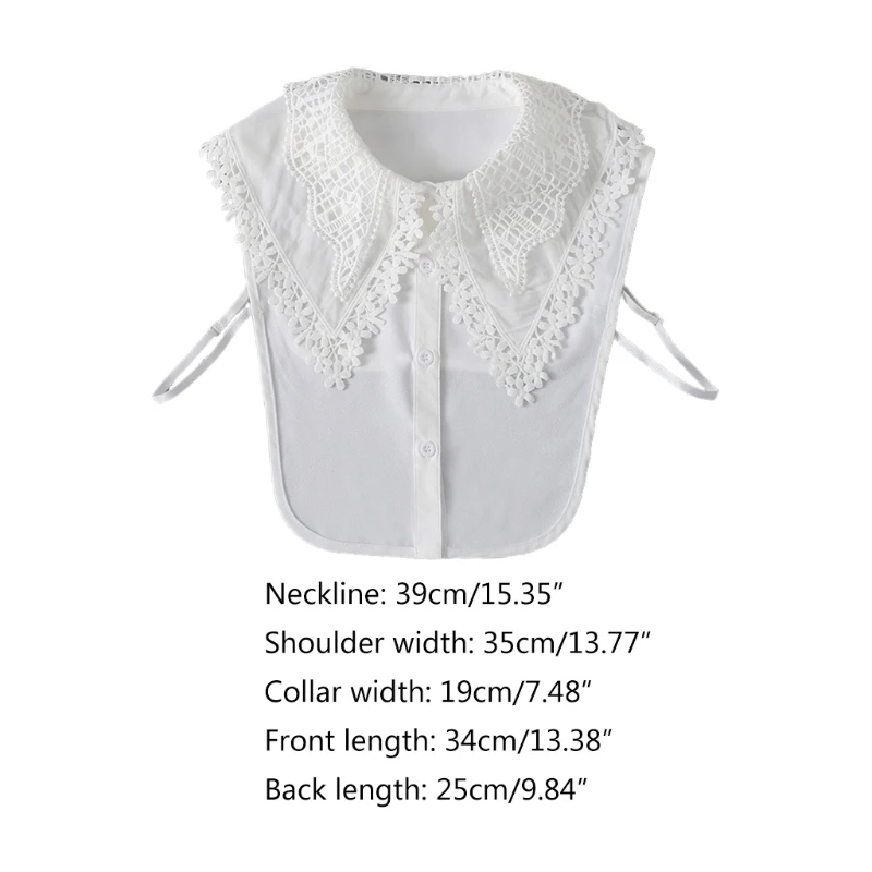 Sweet Hollow Out Floral Lace Chiffon False Collar Women Double Layer Large Lapel Half Blouse Dickey
Sweet Hollow Out Floral Lace Chiffon False Collar Women Double Layer Large Lapel Half Blouse Dickey