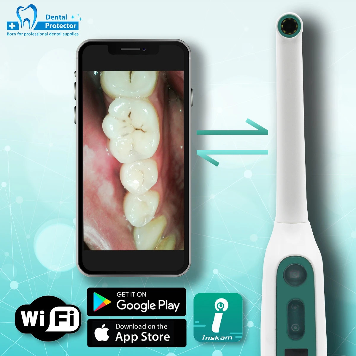 Wireless WiFi HD USB Oral Dental Camera Intraoral Endoscope Dentist Device LED Light Real-time Video Inspection Teeth Whitening
Wireless WiFi HD USB Oral Dental Camera Intraoral Endoscope Dentist Device LED Light Real-time Video Inspection Teeth Whitening