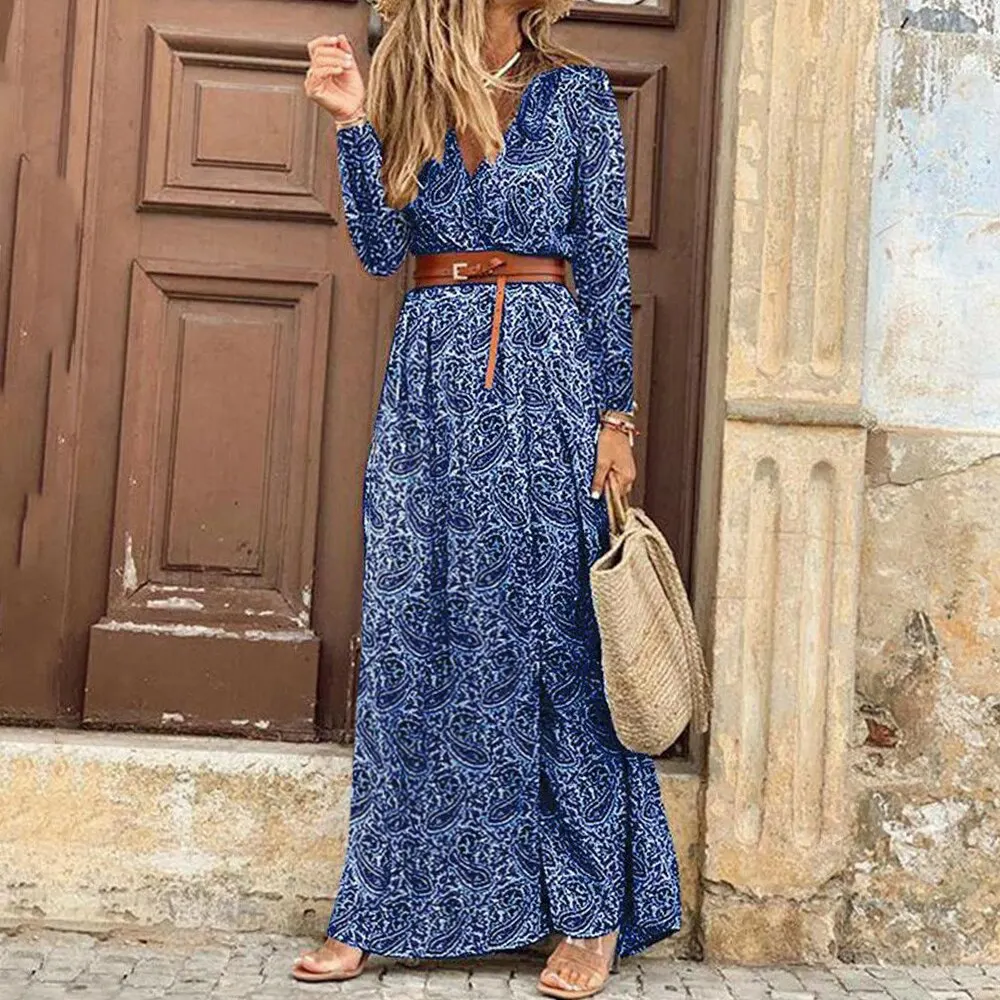 Summer Beach Maxi Dress Women Floral Print Boho Long Dress Casual V-Neck Split Sexy Party Dress Robe Femme Dropshipping 
Summer Beach Maxi Dress Women Floral Print Boho Long Dress Casual V-Neck Split Sexy Party Dress Robe Femme Dropshipping