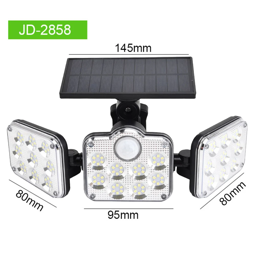 Outdoor Lighting 145/122 LED Solar Lamps Outdoor 3 Head Motion Sensor Illumination Super Bright Waterproof Yard Garden Wall Lamp
Outdoor Lighting 145/122 LED Solar Lamps Outdoor 3 Head Motion Sensor Illumination Super Bright Waterproof Yard Garden Wall Lamp