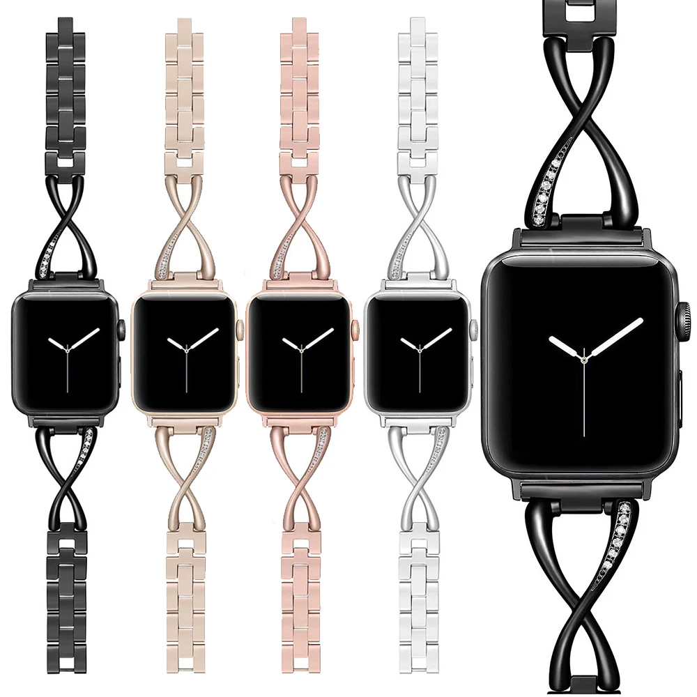 Woman Luxury Diamond Strap for Apple Watch Band 44mm 40mm 42mm 38mm Stainless Steel Strap for IWatch Series 6 5 4 3 Watch Correa
Woman Luxury Diamond Strap for Apple Watch Band 44mm 40mm 42mm 38mm Stainless Steel Strap for IWatch Series 6 5 4 3 Watch Correa