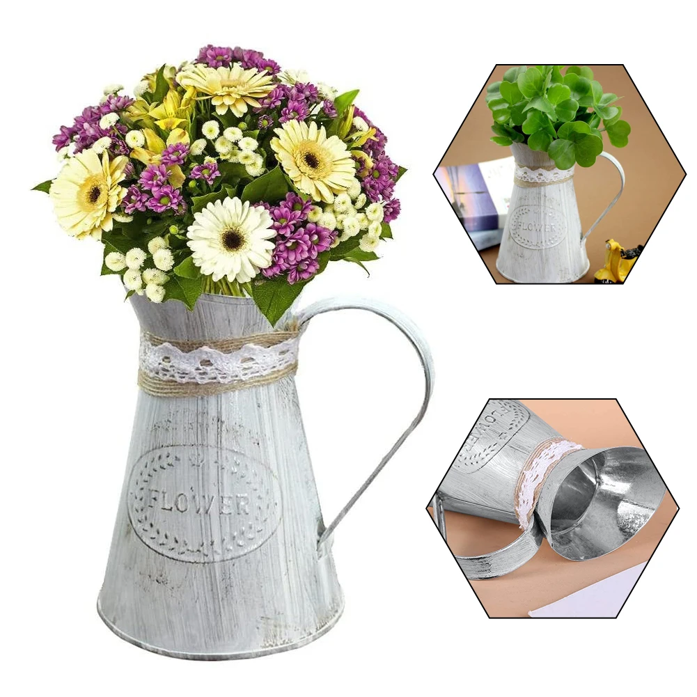 Vintage Tin Bucket Fashionable Iron Flower Vase Retro Metal Jugs for Home Office Party Festival Decoration Wrought Country Style
Vintage Tin Bucket Fashionable Iron Flower Vase Retro Metal Jugs for Home Office Party Festival Decoration Wrought Country Style
