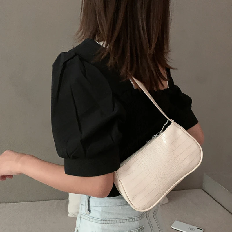 Retro Soft PU Leather Ladies Small Shoulder Bags Fashion Crocodile Pattern Women Baguette Purse Handbags Girls Mini Armpit Bag
Retro Soft PU Leather Ladies Small Shoulder Bags Fashion Crocodile Pattern Women Baguette Purse Handbags Girls Mini Armpit Bag