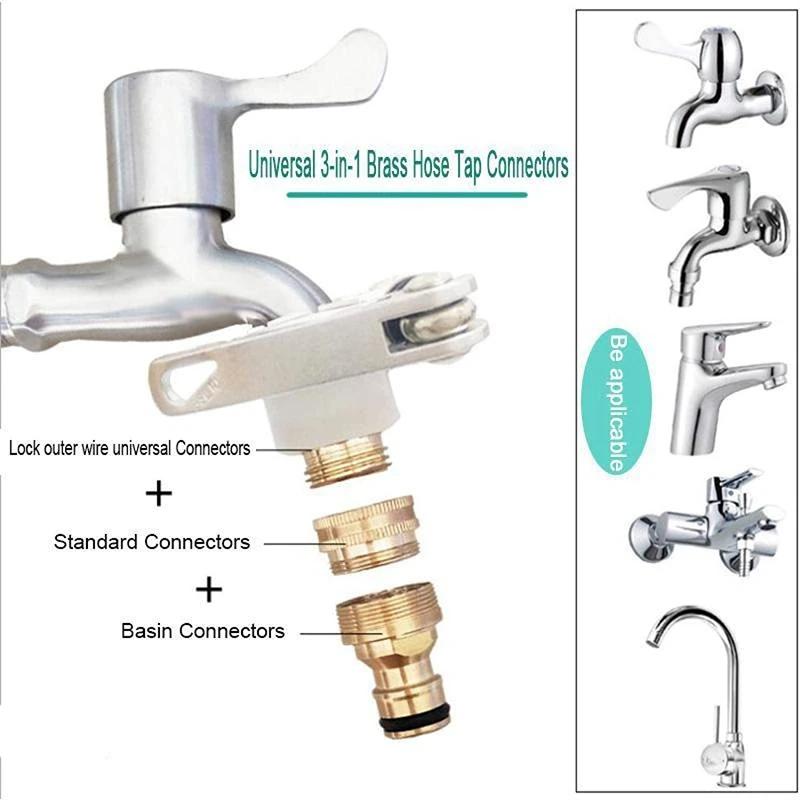 3 in 1 Lock Universal Faucet Converter Washing Machine Quick Connector Hose Connector Accessories
3 in 1 Lock Universal Faucet Converter Washing Machine Quick Connector Hose Connector Accessories