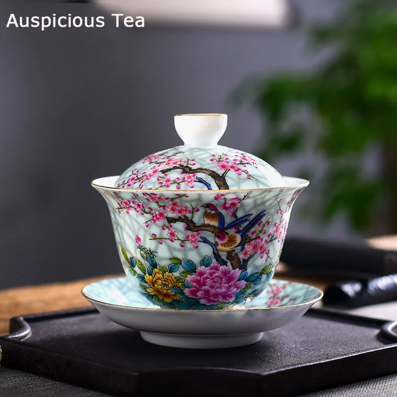 Art Bird Gaiwan Ceramic Porcelain Flower Big Tea Bowl With Saucer Lid Kit Master Tea Tureen Drinkware Gift Home Decor Crafts New
Art Bird Gaiwan Ceramic Porcelain Flower Big Tea Bowl With Saucer Lid Kit Master Tea Tureen Drinkware Gift Home Decor Crafts New