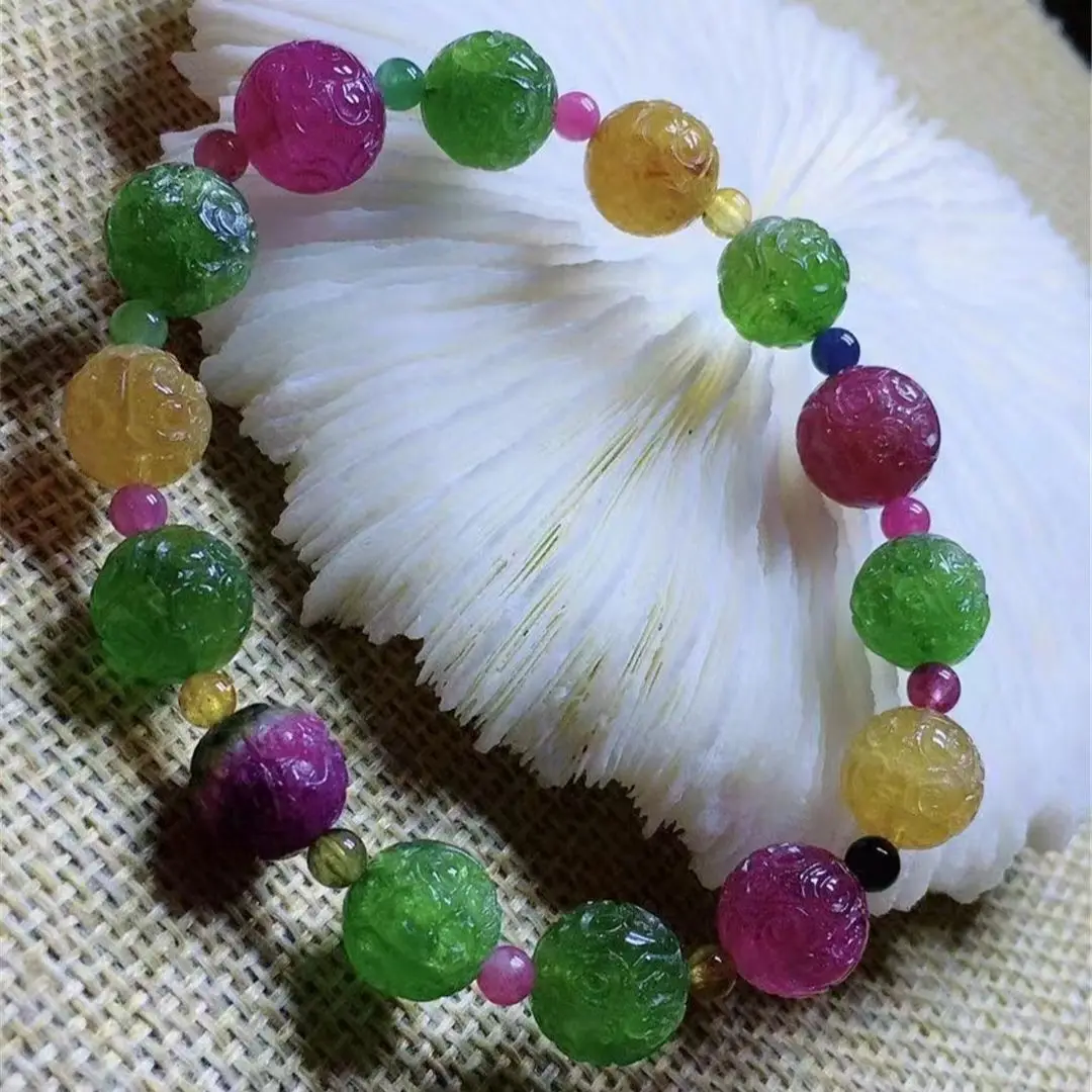 9mm Natural Rainbow Tourmaline Quartz Bracelet For Women Man Wealth Gift Love Luck Crystal Beads Gemstone Strands Jewelry AAAAA
9mm Natural Rainbow Tourmaline Quartz Bracelet For Women Man Wealth Gift Love Luck Crystal Beads Gemstone Strands Jewelry AAAAA