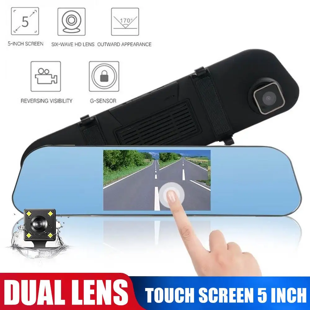 Portable Rearview Mirror Camera Night Vision Motion Detection 5 Inch Touch Screen Durable 1080P Dash Cam Car DVR Universal
Portable Rearview Mirror Camera Night Vision Motion Detection 5 Inch Touch Screen Durable 1080P Dash Cam Car DVR Universal