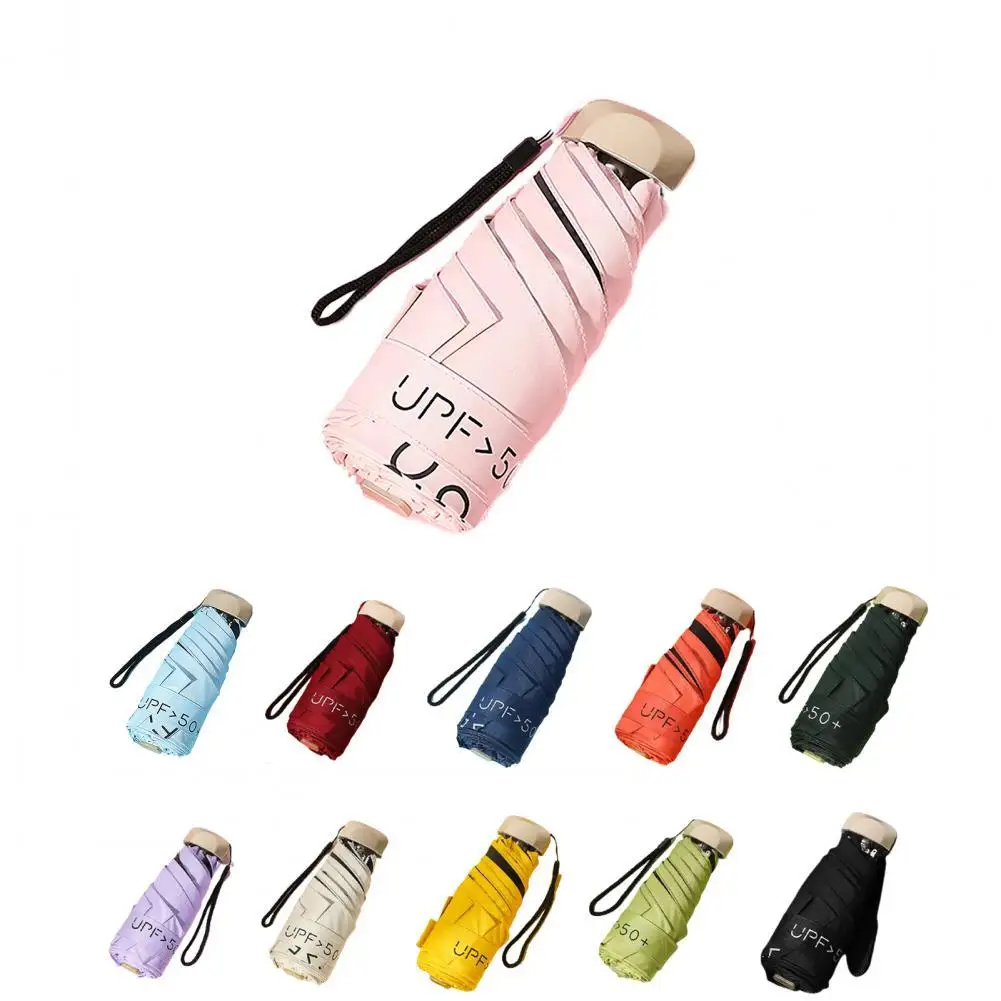 Sun Umbrella Five-folding Anti-dropping Umbrella Fabric Pocket Size Sunshade Sun Protection And Ultraviolet Protection Parasol
Sun Umbrella Five-folding Anti-dropping Umbrella Fabric Pocket Size Sunshade Sun Protection And Ultraviolet Protection Parasol