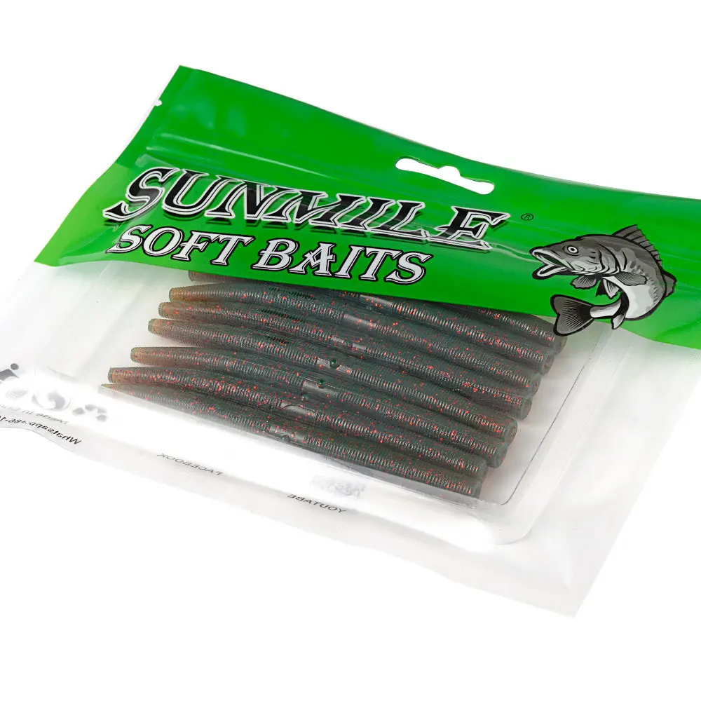 

Sunmile TPR Material 3 4 inch Senko Soft Plastics Worms Lure Wacky Rig Bass Fishing Bait