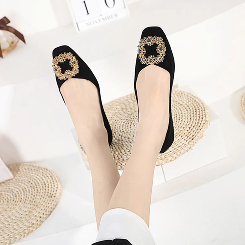 New Flat Shoes Rhinestone Shallow Mouth Square Toe Wild Square Buckle Inner Increase Soft Bottom Comfortable Peas Women's Shoes
New Flat Shoes Rhinestone Shallow Mouth Square Toe Wild Square Buckle Inner Increase Soft Bottom Comfortable Peas Women's Shoes