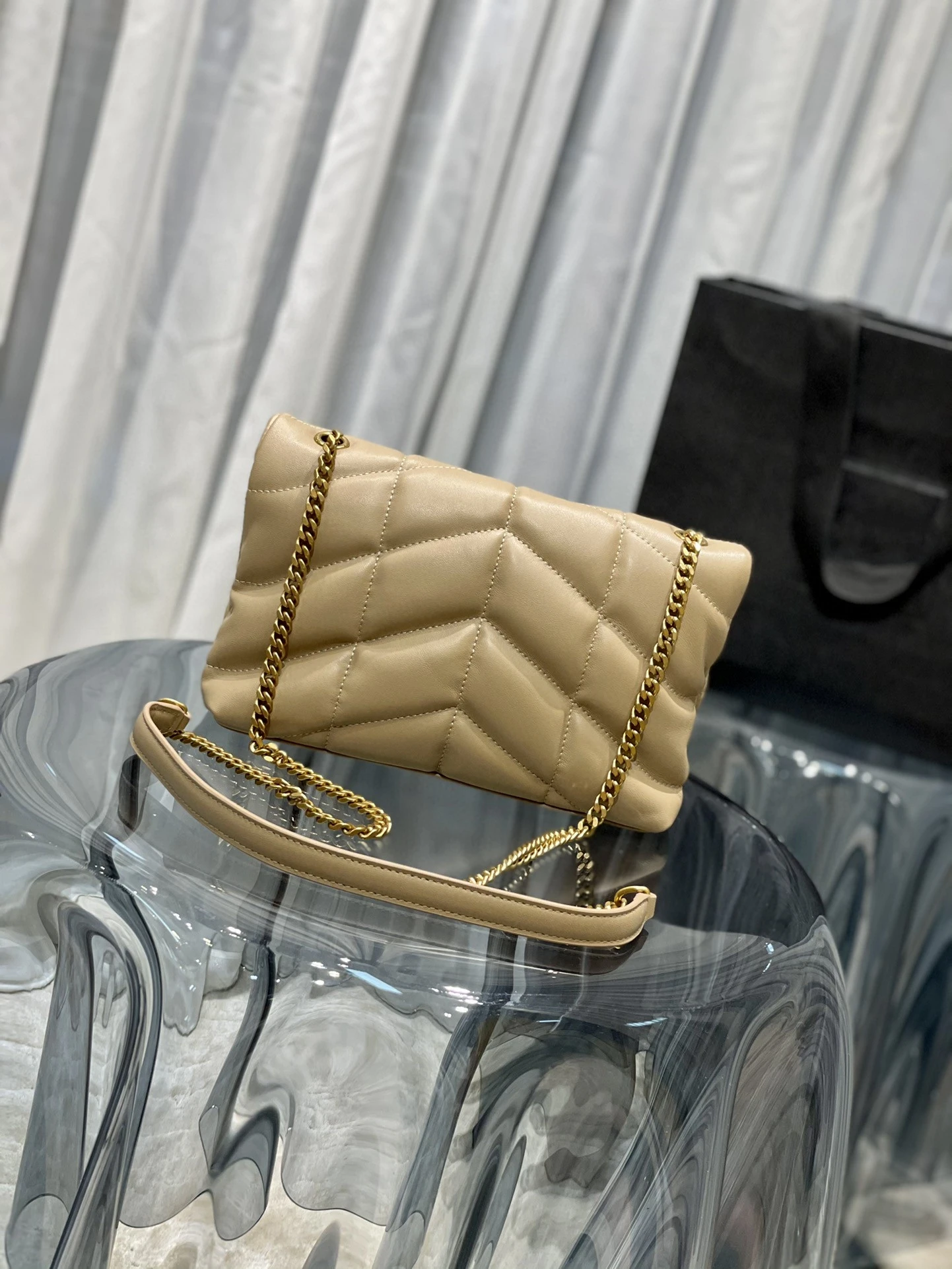 

luxury brand top quality loulou puffer mini sheepskin woman inclined shoulder bag woman female handbag crossbody