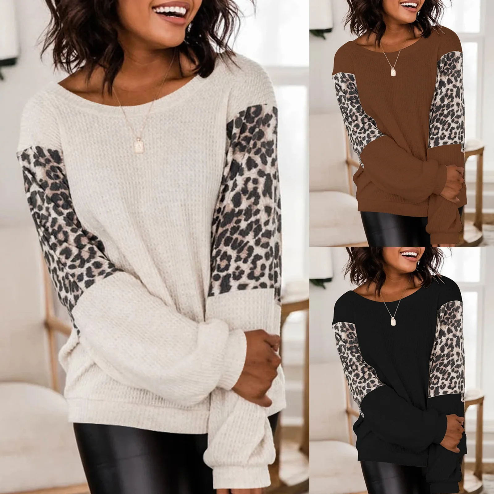 2021 New Fashion Spring And Autumn Sweatshirts Loose Leopard Long Sleeve Round Neck Casual Women Hoodies
2021 New Fashion Spring And Autumn Sweatshirts Loose Leopard Long Sleeve Round Neck Casual Women Hoodies