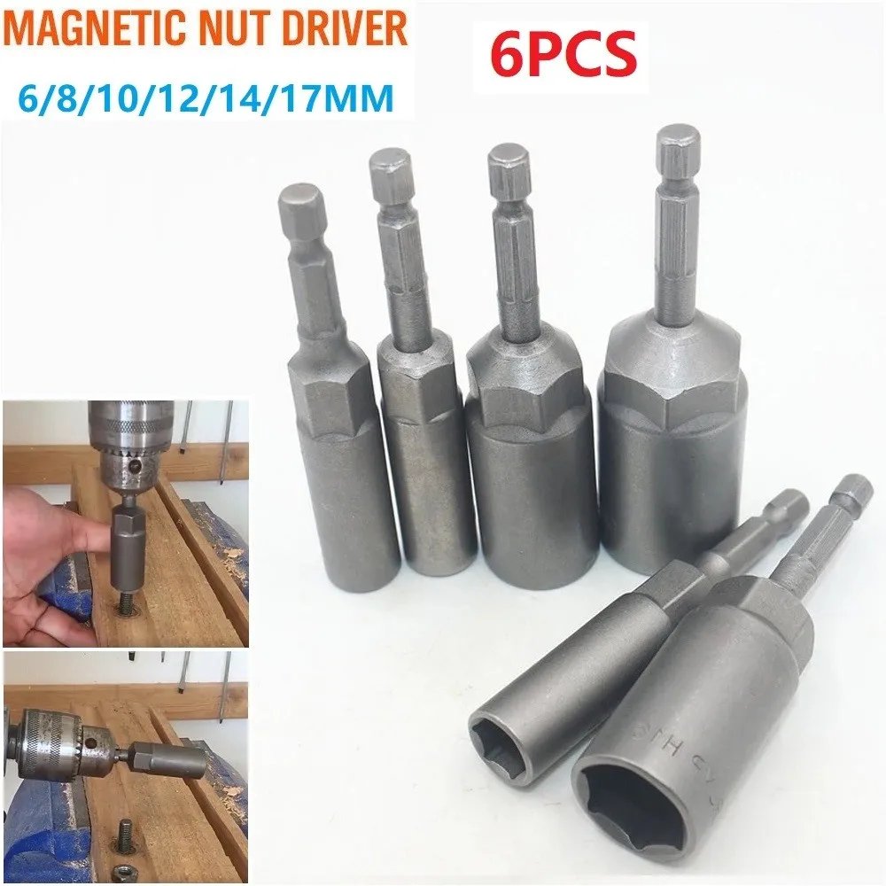 6pcs 6-17mm Impact Socket 1/4inch Hex Shank Nut Drivers Adapter Universal Electric Screwdrivers Quick Change Drill Chucks Metric
6pcs 6-17mm Impact Socket 1/4inch Hex Shank Nut Drivers Adapter Universal Electric Screwdrivers Quick Change Drill Chucks Metric