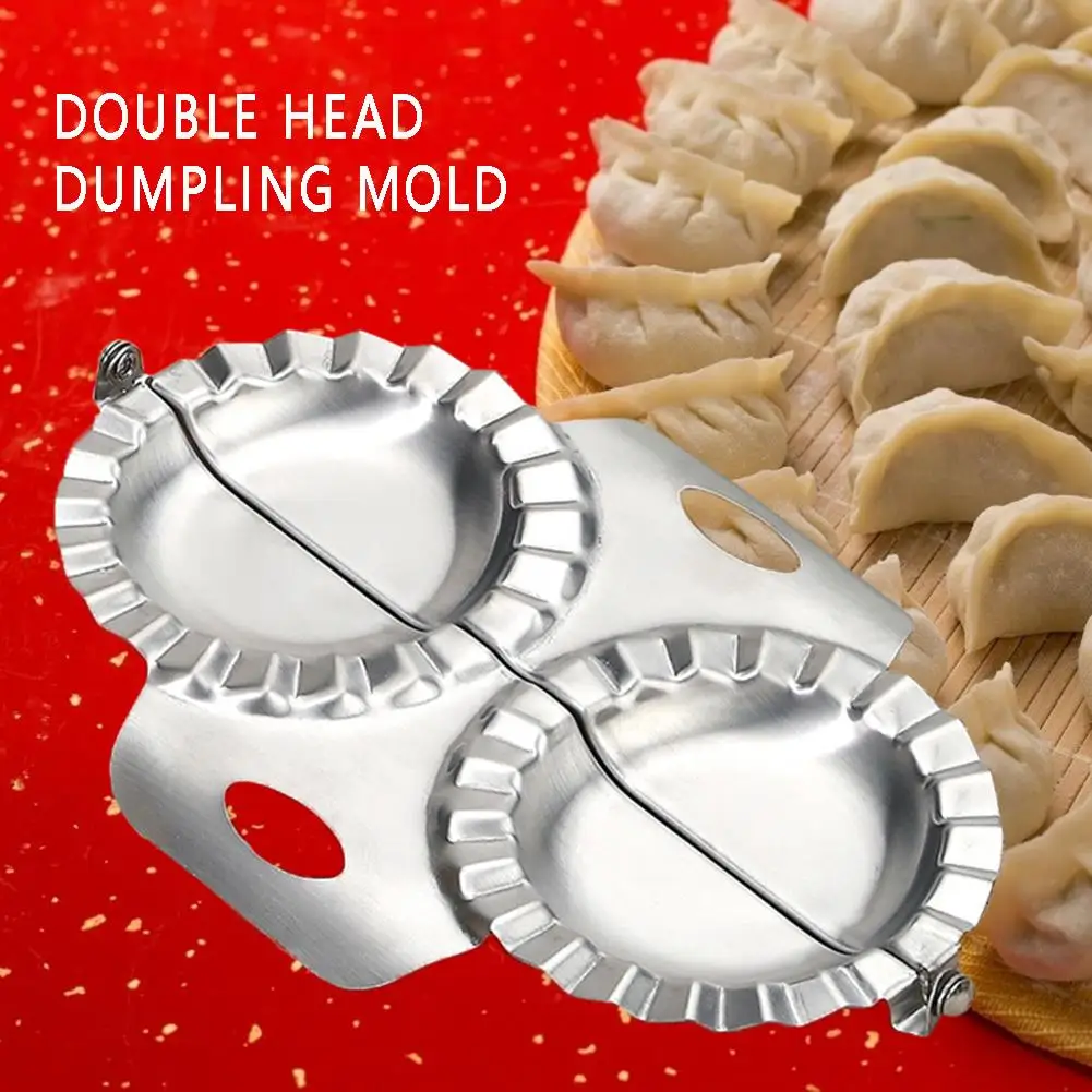 Stainless Steel Dumpling Artifact Tool Press Dumpling Mold Double Head DIY Dumplings Wrapper Maker Dough Cutter Kitchen Gadgets
Stainless Steel Dumpling Artifact Tool Press Dumpling Mold Double Head DIY Dumplings Wrapper Maker Dough Cutter Kitchen Gadgets