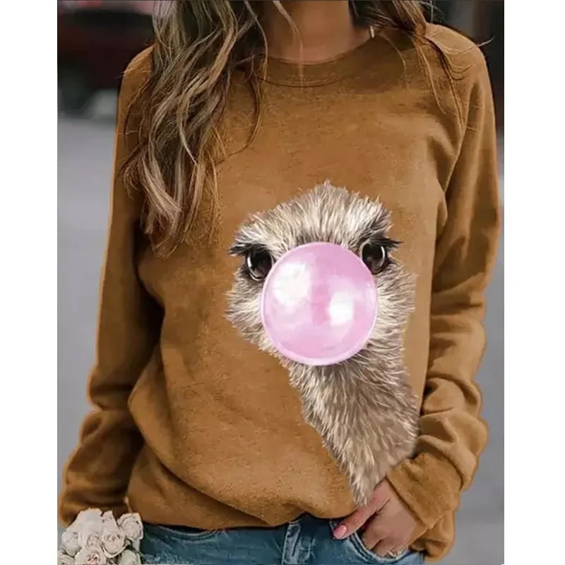 Женский пуловер с длинным рукавом и круглым вырезом, свободного покроя
Женский пуловер с длинным рукавом и круглым вырезом, свободного покроя