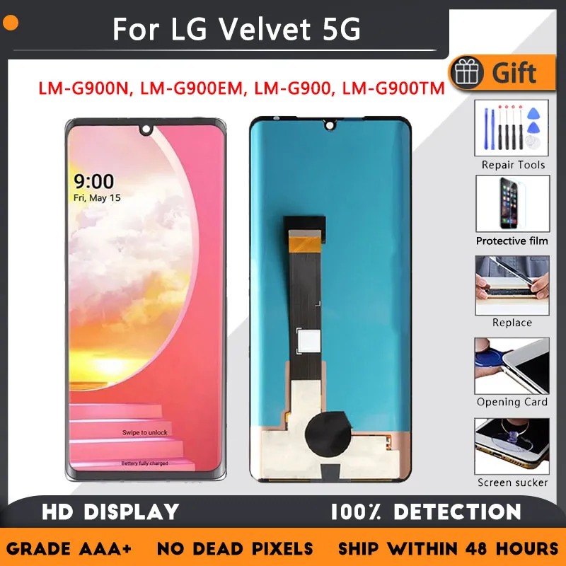 Original For LG Velvet 5G G9 G900 LM-G900N LCD Display Touch Screen Digitizer Assembly Replacement Part Free Tools
Original For LG Velvet 5G G9 G900 LM-G900N LCD Display Touch Screen Digitizer Assembly Replacement Part Free Tools