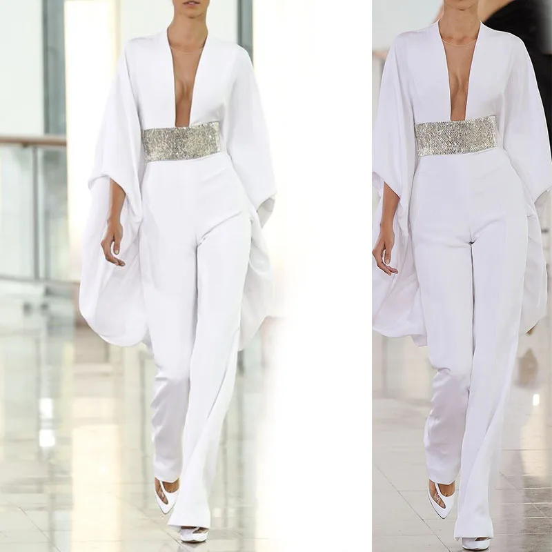 2019 European and American Autumn New Women's Dress Dunhuang Popular Sexy Deep V Slim Jumpsuit
2019 European and American Autumn New Women's Dress Dunhuang Popular Sexy Deep V Slim Jumpsuit