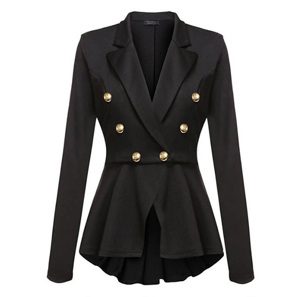 Women's Suit Jacket Ruffle Double Breasted Crop High Low Casual Work Peplum Blazer Suit Ringmaster Costume Halloween
Women's Suit Jacket Ruffle Double Breasted Crop High Low Casual Work Peplum Blazer Suit Ringmaster Costume Halloween