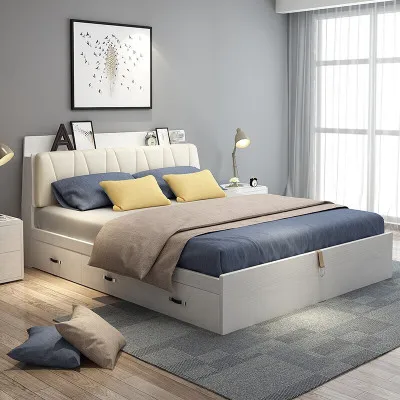 Bedroom Bed, Modern Minimalist Nordic Style, Leather Backrest With Drawers, Pneumatic High Box Bed With Storage Function
Bedroom Bed, Modern Minimalist Nordic Style, Leather Backrest With Drawers, Pneumatic High Box Bed With Storage Function