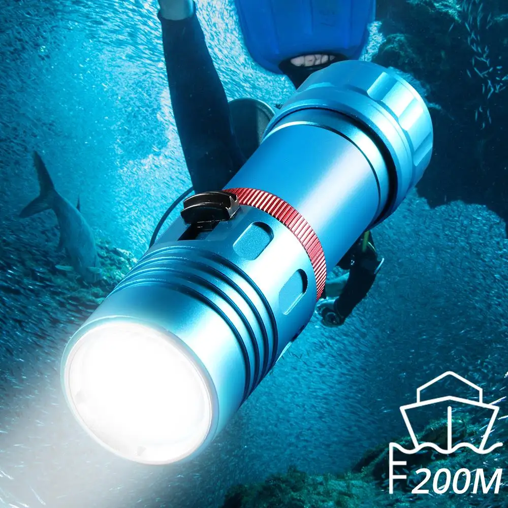 Professional L2 Diving flashlight Scuba Torch LED 200M Underwater Flashlights led Powerful Dive lamp 18650 or 26650
Professional L2 Diving flashlight Scuba Torch LED 200M Underwater Flashlights led Powerful Dive lamp 18650 or 26650