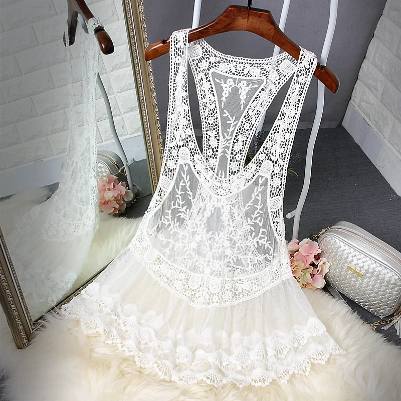 Vintage Sweet Cute Casual Crochet Knit Floral Hollow Out Lace Vest Slim Bohemia Tops Blouse Handmade Beige Beach Cover Up Tanks
Vintage Sweet Cute Casual Crochet Knit Floral Hollow Out Lace Vest Slim Bohemia Tops Blouse Handmade Beige Beach Cover Up Tanks